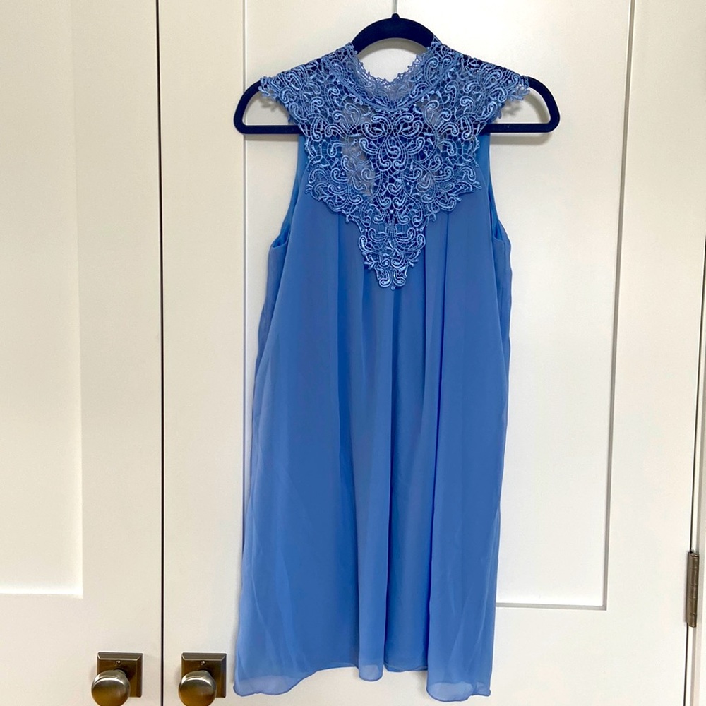 Charlotte Russe Lacey Neck Sleeveless Shift Dress